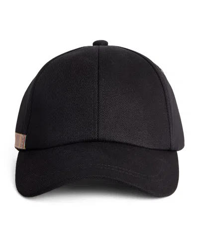 Paul Smith Signature Stripe Baseball Cap In Black
