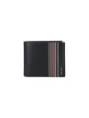 Paul Smith Black Leather Signature Stripe Block Credit Card Holder In Black  
