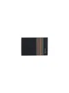 Paul Smith Signature Stripe Block Card Holder In Black