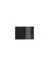 Paul Smith Signature Stripe Block Card Holder In Black