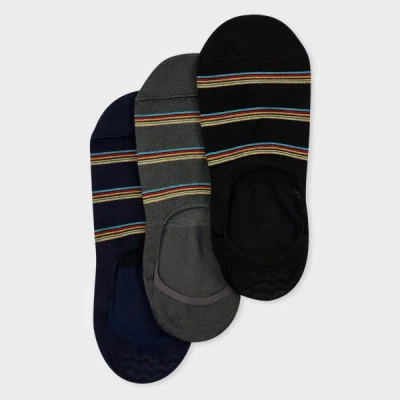 Paul Smith 'signature Stripe Block' Loafers Socks Three Pack Multicolour