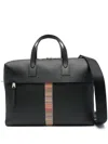 Paul Smith Leather Signature Stripe Briefcase In Black
