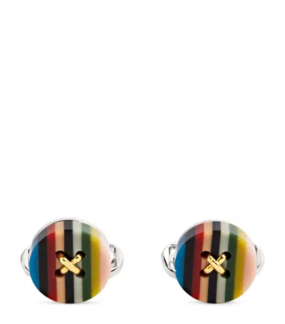Paul Smith Signature Stripe Button Cufflinks