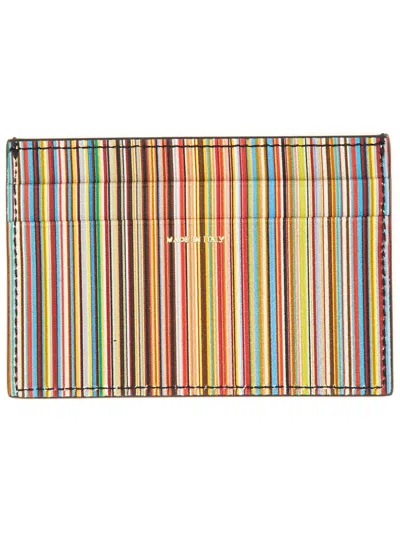 Paul Smith Signature Stripe" Card Holder In Black