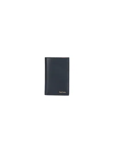 Paul Smith 'signature Stripe' Card Holder In Black  