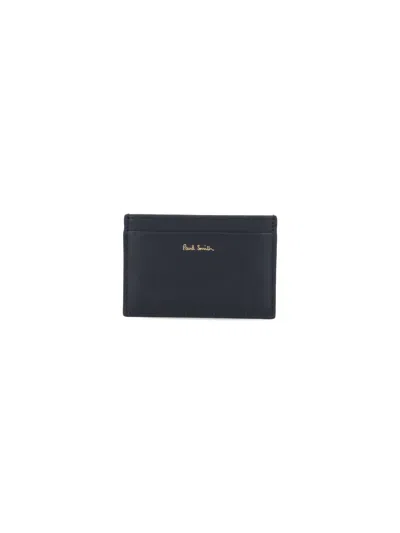 Paul Smith 'signature Stripe' Card Holder In Black  