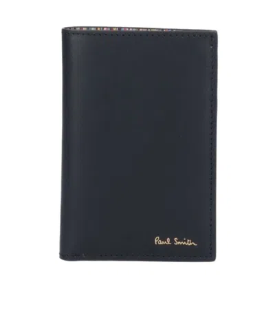 Paul Smith 'signature Stripe' Card Holder In Black