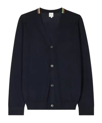 Paul Smith Signature Stripe Cardigan In Black