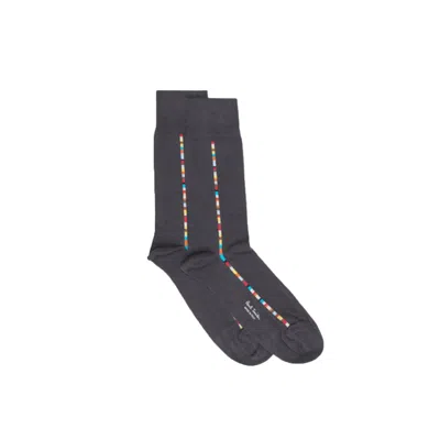 Paul Smith Signature Stripe Central Stripe Socks Slate In Gray
