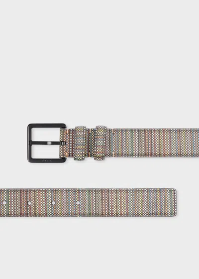 Paul Smith 'signature Stripe' Coated Canvas Belt Multicolour