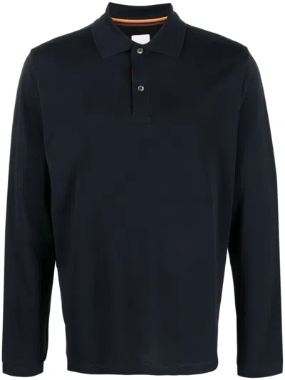 Paul Smith Signature Stripe Cotton Polo Shirt In Blue
