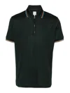 Paul Smith Stripe-trim Detail Polo Shirt In Verde