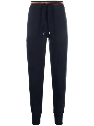 Paul Smith Signature Stripe Cotton Sweatpants In Blue
