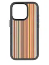 Paul Smith 'signature Stripe' Leather Magsafe Iphone 16 Pro Case Multicolour In Multicolor