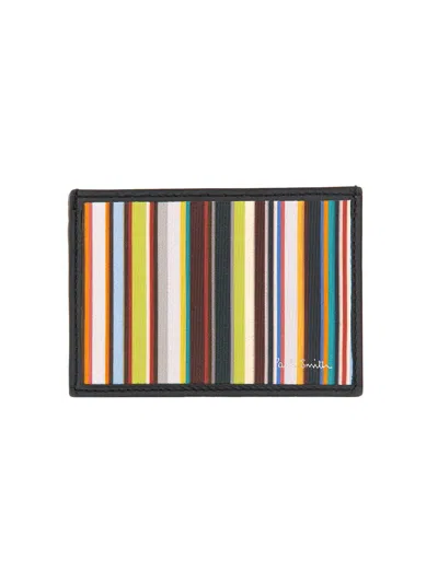 Paul Smith Signature Stripe Credit Card Holder In Multicolour