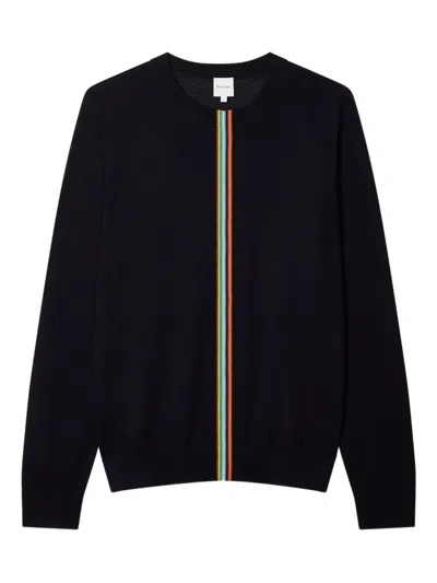 Paul Smith Signature Stripe Crew-neck Sweater In Black