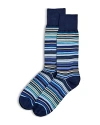 Paul Smith Multicolored Fine Striped Socks In 47