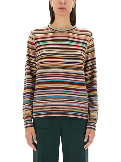 PAUL SMITH PAUL SMITH SIGNATURE STRIPE CREWNECK JUMPER