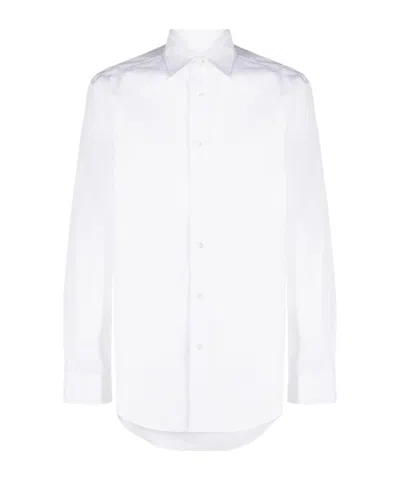 Paul Smith Signature Stripe-cuff Cotton Shirt In White