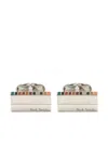 Paul Smith Signature Stripe Cufflinks In Silver