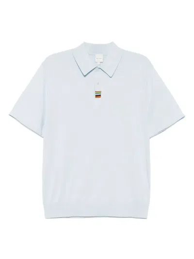 Paul Smith Signature Stripe Detail Polo Shirt In Blue