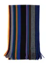 Paul Smith Signature-stripe Fringed Scarf In Multi