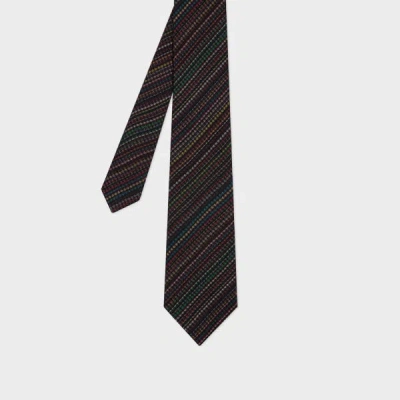 Paul Smith 'signature Stripe' Houndstooth Silk-blend Tie Multicolour