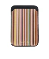 Paul Smith Signature Stripe Iphone Magsafe Cardholder In Multicolor