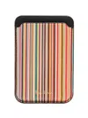 Paul Smith 'signature Stripe' Iphone Magsafe Leather Credit Card Case Multicolour In Multicolour
