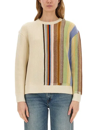 Paul Smith Women's Gradient 'signature Stripe' Crew Neck Sweater Multicolour