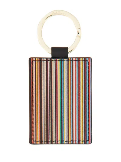 Paul Smith Signature Stripe Key Holder In Multicolour