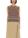 Paul Smith Signature Stripe Knit Vest In Brown