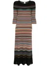 Paul Smith Signature Stripe Knitted Midi Dress In Black
