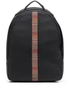 PAUL SMITH SIGNATURE STRIPE LEATHER BACKPACK FOR MEN