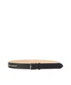 Paul Smith Signature-stripe Leather Belt In Green