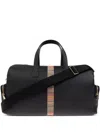 Paul Smith Black Signature Stripe Duffle Bag In Black
