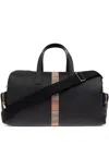 Paul Smith Black Signature Stripe Duffle Bag In Black
