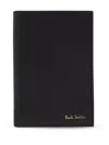 Paul Smith Black Signature Stripe Interior Leather Passport Holder In Black
