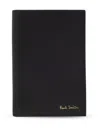 Paul Smith Black Signature Stripe Interior Leather Passport Holder In Black