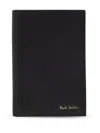 Paul Smith Signature Stripe-print Leather Cardholder In Black
