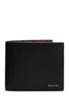 Paul Smith Signature Stripe Leather Wallet In Black