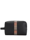 Paul Smith Striped Handle Travel Wallets In Black