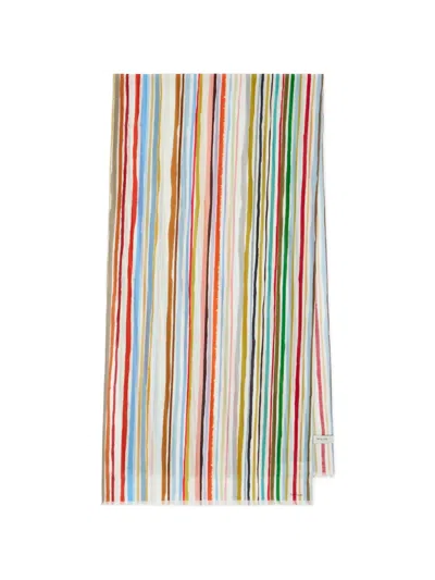 Paul Smith Signature Stripe Linen Scarf In Multi