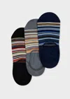 Paul Smith 'signature Stripe' Loafer Socks Three Pack Multicolour In Multicolour
