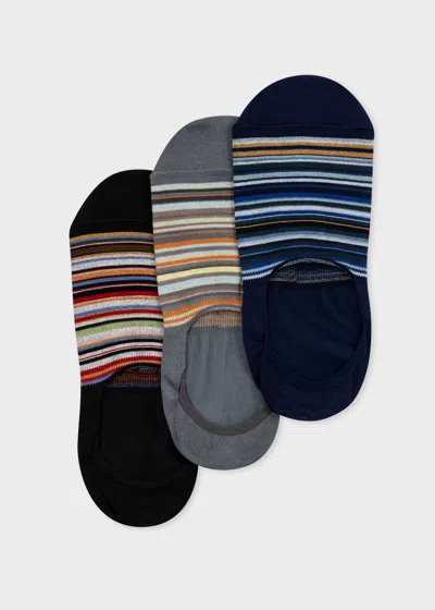Paul Smith 'signature Stripe' Loafer Socks Three Pack Multicolour