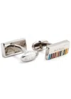 Paul Smith Signature Stripe Logo Cufflinks In Multicoloured