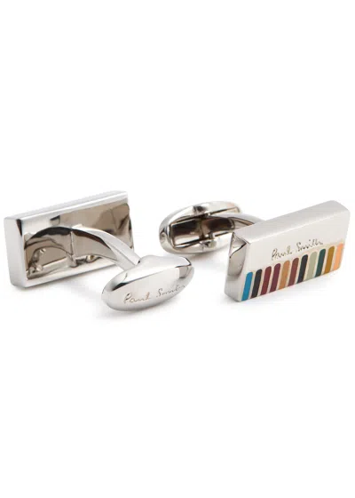 Paul Smith Signature Stripe Logo Cufflinks In Multicoloured