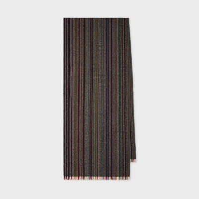 Paul Smith 'signature Stripe' Merino Wool Scarf Multicolour