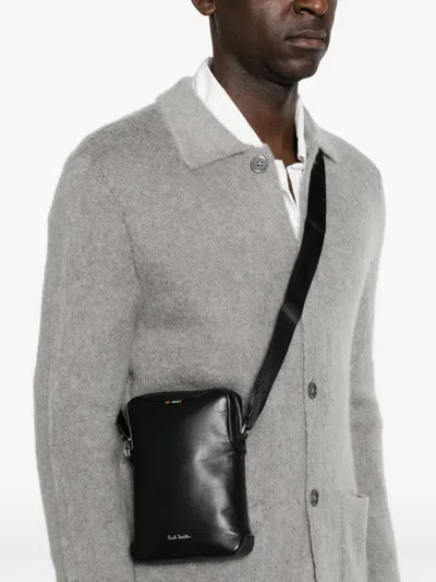 Paul Smith Signature Stripe Messenger Bag In Black