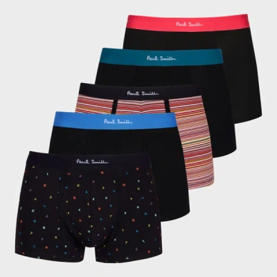 Paul Smith 'signature Stripe' Mixed Boxer Briefs Five Pack Multicolour